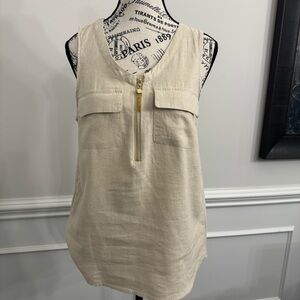 Ellen Tracy Sleeveless Linen Blend Women’s Blouse Size Small